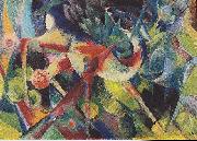 Deer in flower garden Franz Marc